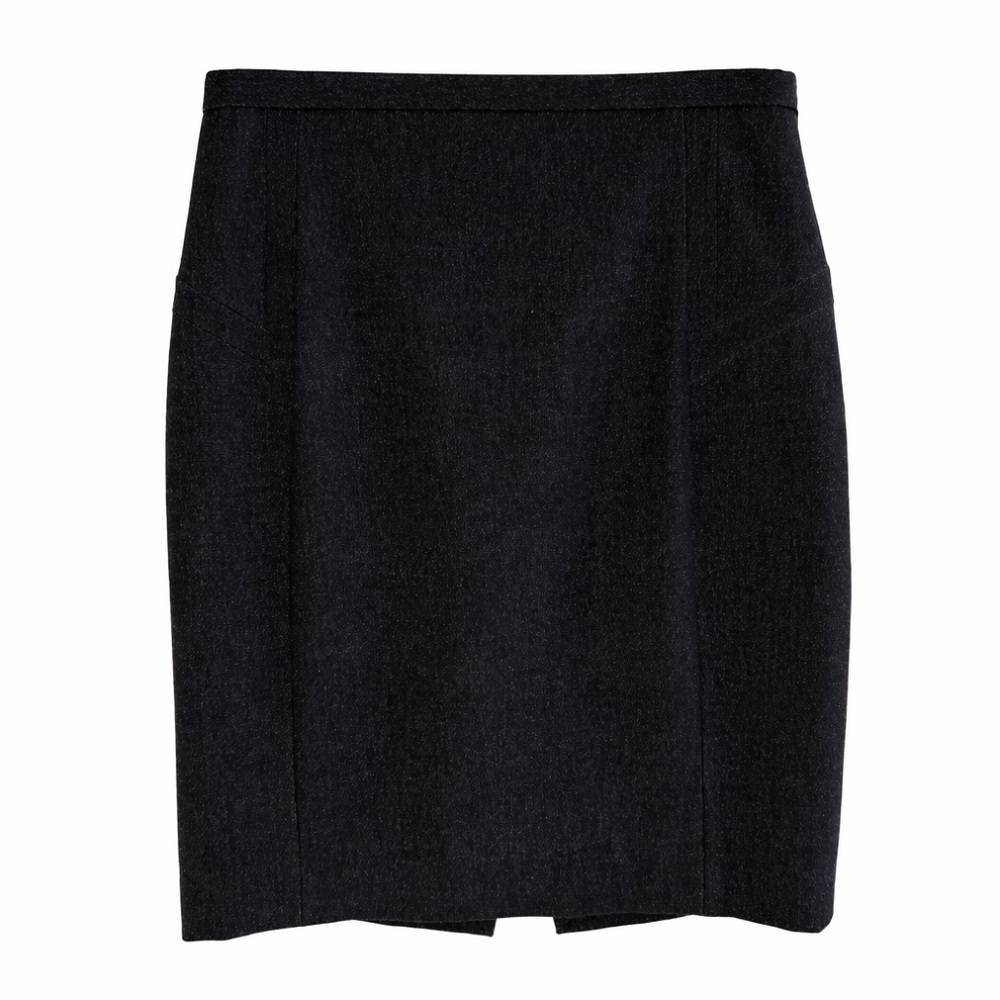 Express Black Pencil Skirt Womens 6 Stretch Career Office Slit 20.5”